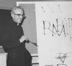 Father Catich lecturing
